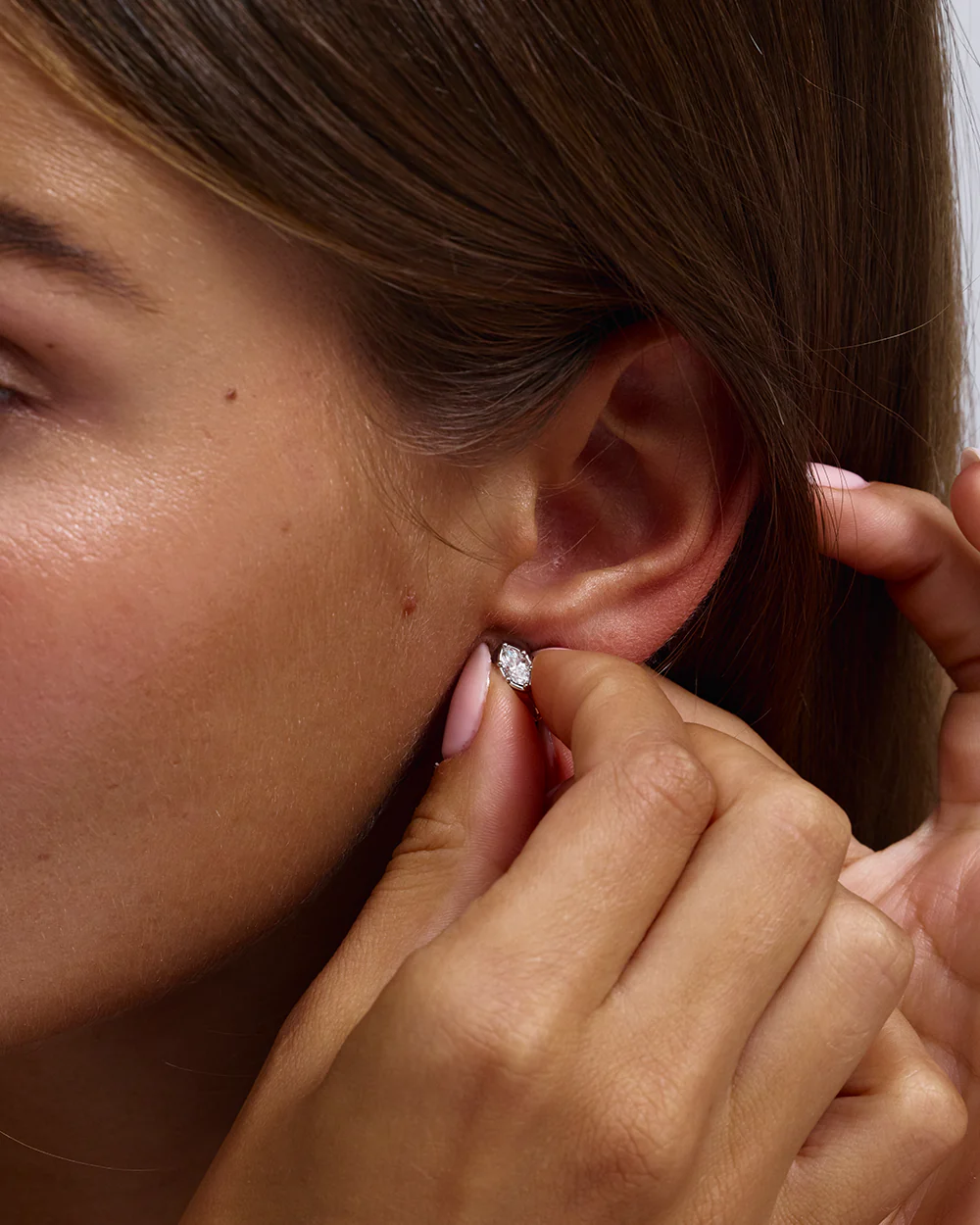 Cleo Marquise Diamond Huggies - Image 22