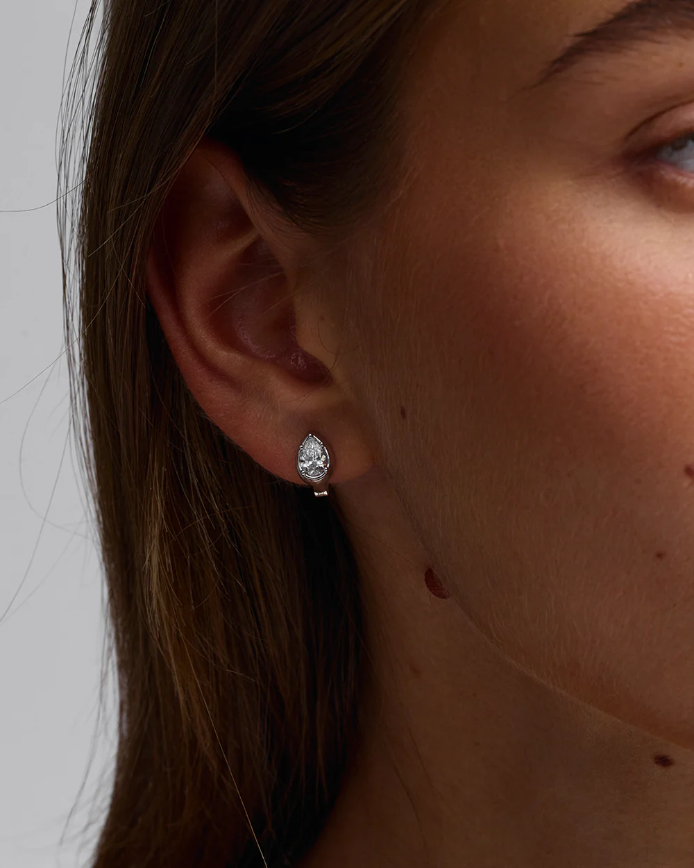 Cleo Pear Diamond Huggies - Image 13