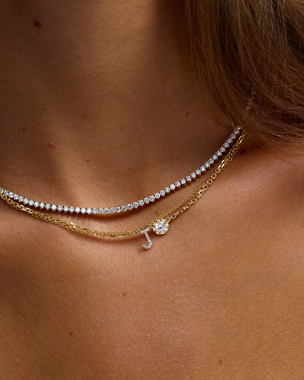 Diamond Initial Necklace - Image 4